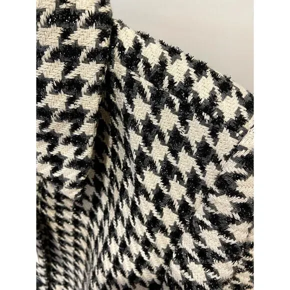 L'Agence Cove Houndstooth Cropped Tweed Jacket size 10